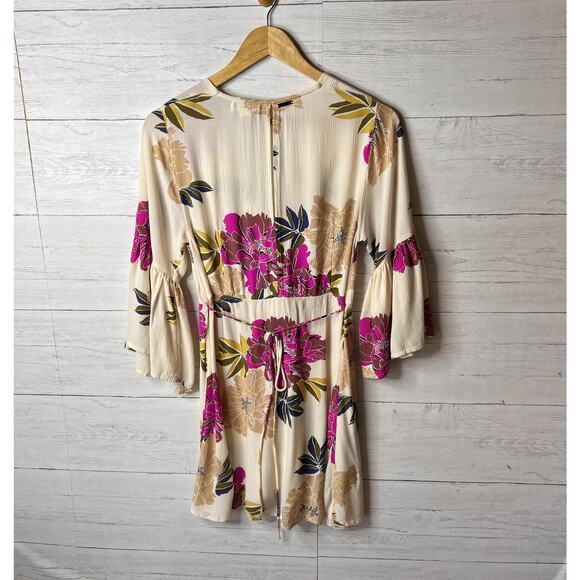 Billabong Dress Womens Size Small Divine Floral Faux Wrap Mini Colorful - Picture 11 of 16